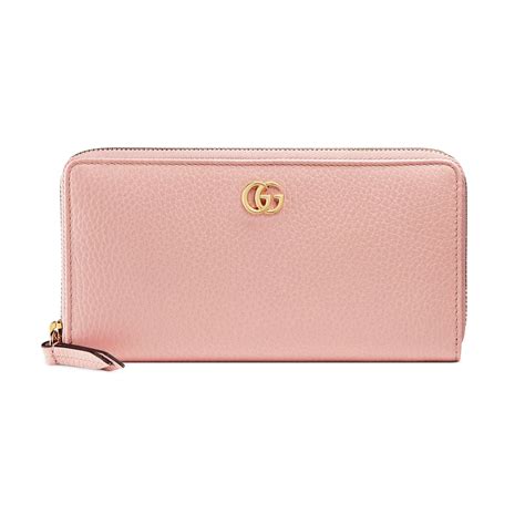 gucci women's pink swing leather zip three side wallet|Zip around wallet with Gucci script in pink leather.